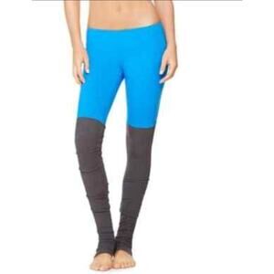 Alo yoga goddess ribbed blue and gray leggings S